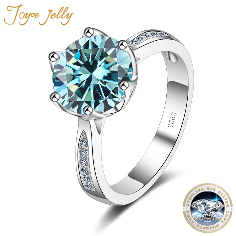 JoyceJelly Luxury 3ct D Color Moissanite Rings