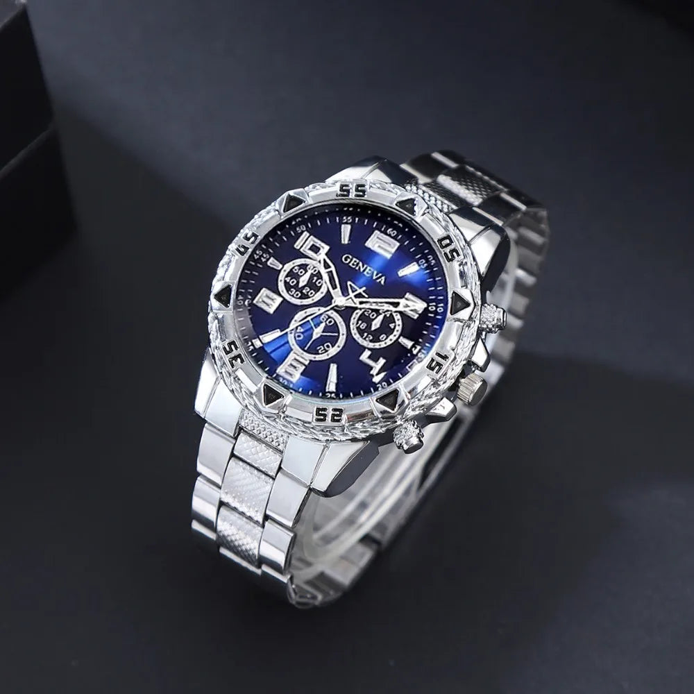 [4pcs/set Business Quartz Watch] Large Dial Trendy