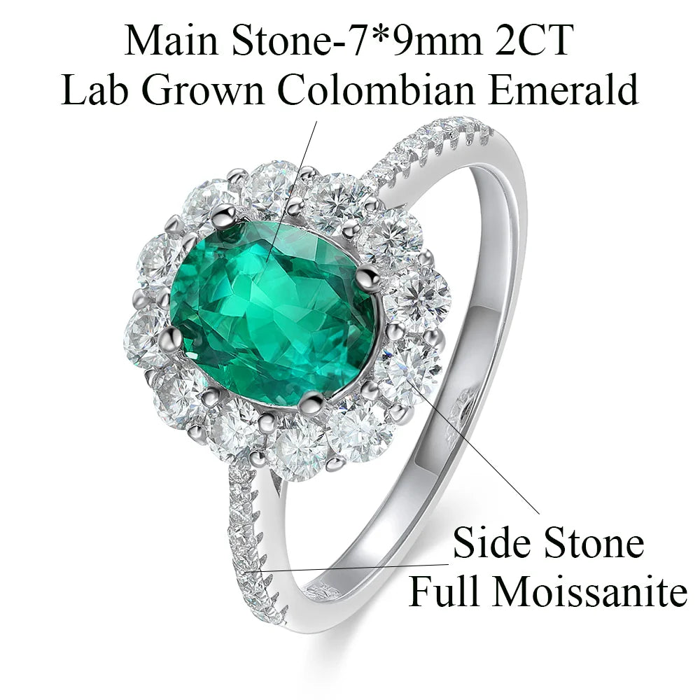 Cosya 2CT Oval Cut Lab Grown Colombian/Zambian