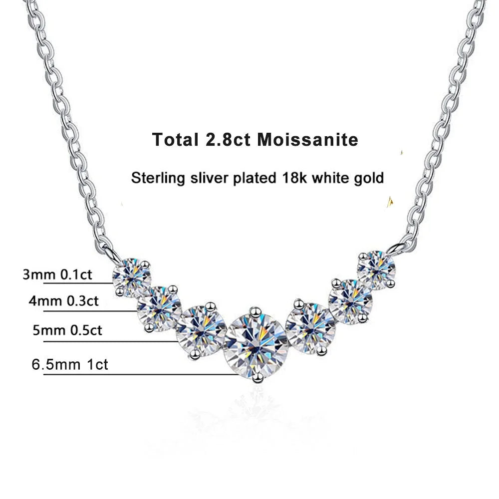 Moissanite Necklace For Woman Wedding Fine Jewely