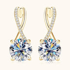 Taoyu D2.0CT Moissanite Drop Hie Earrings Real Silver