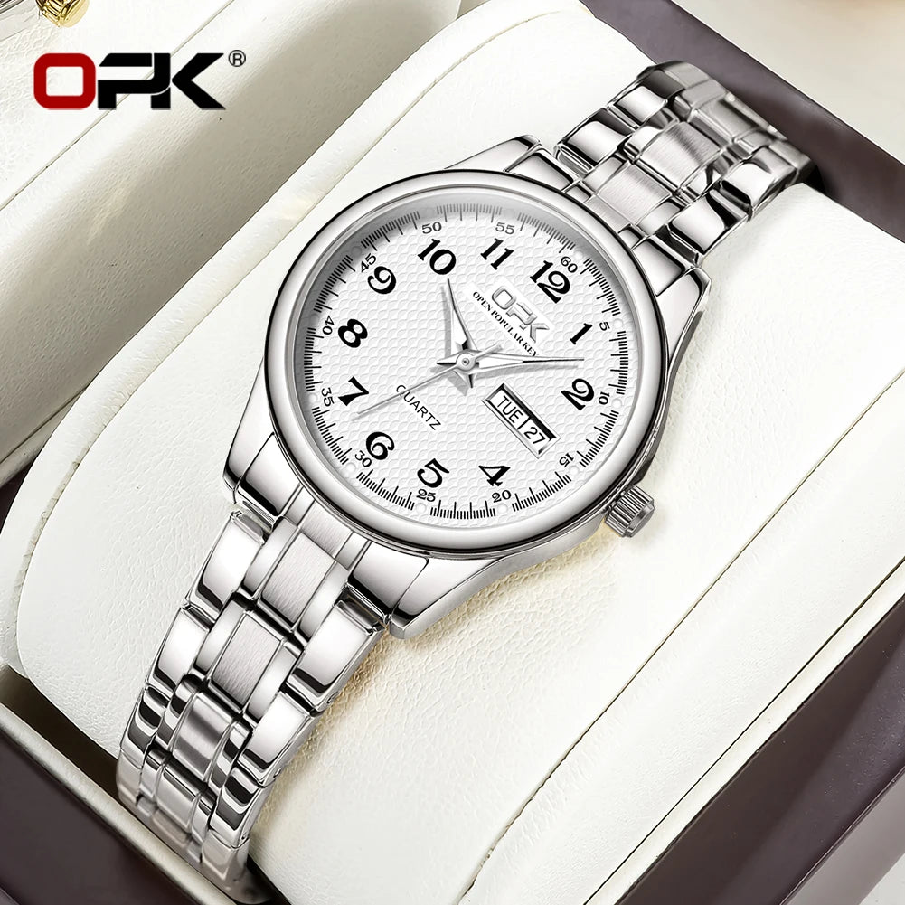 OPK 8110 Watch For Women Quartz Watch Waterproof - Women Silver White / Yes