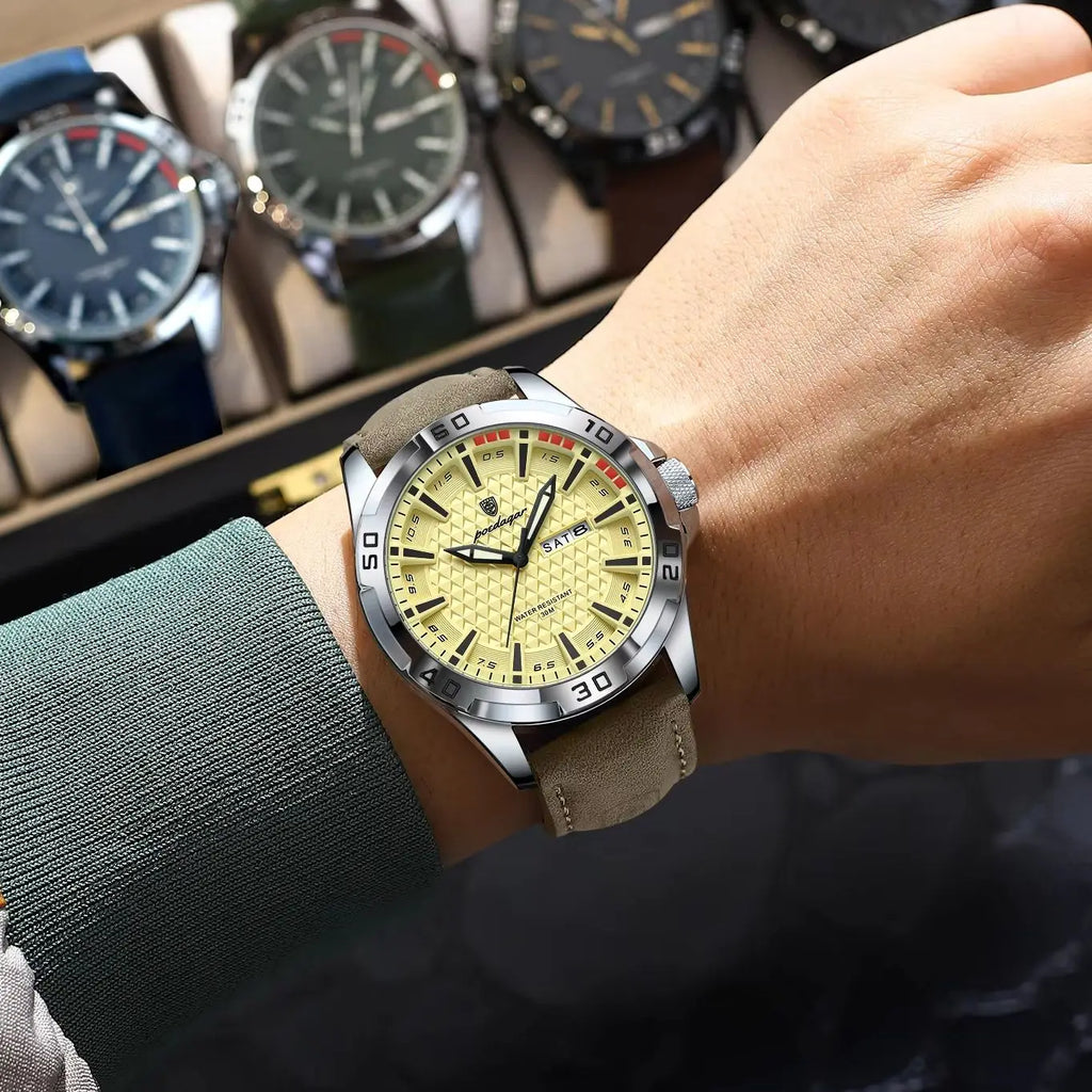POEDAGAR Original Business Man Wristwatch Waterproof