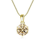 JoyceJelly 1 CT Real Moissanite Pendant Necklace For - gold Light Yellow / 45cm / 1 ct