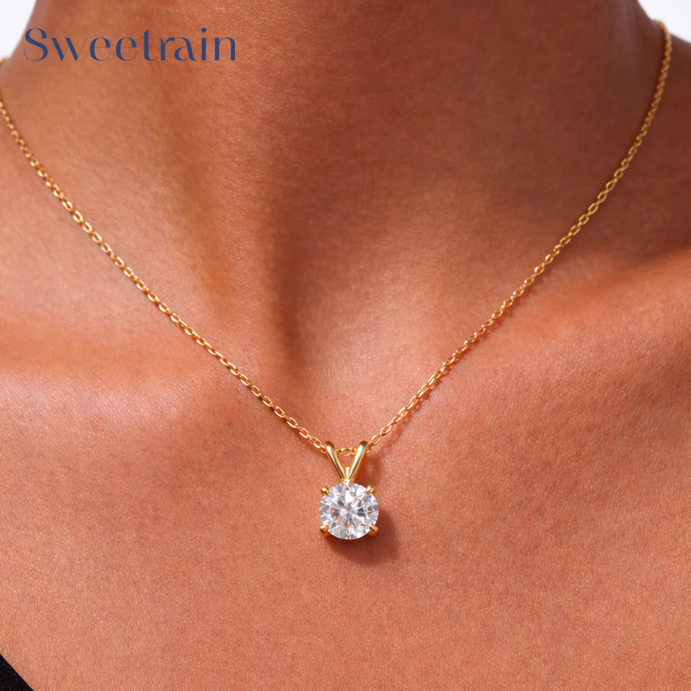 Moissanite Pendant Necklace 0.5-5CT D Color VVS1