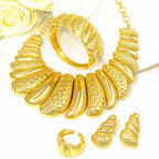 GZJPEI Italian Gold Plated 4Pcs Jewelry Set