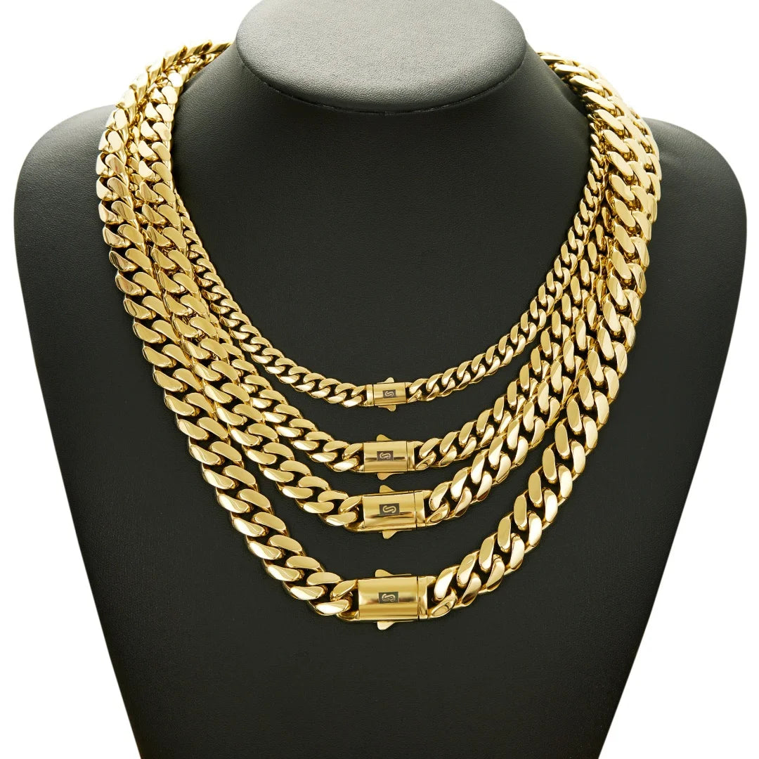 6-14mm wide Stainless Steel Cuban Miami Chains