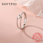 Softpig INS Real 925 Sterling Silver Pearl Geometr.