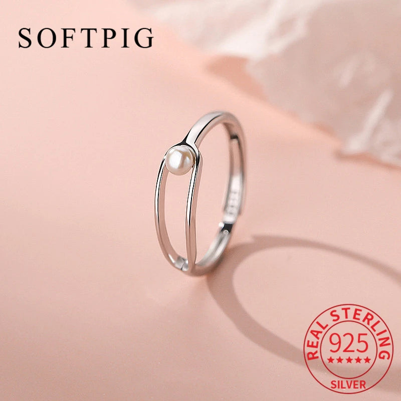 Softpig INS Real 925 Sterling Silver Pearl Geometr.