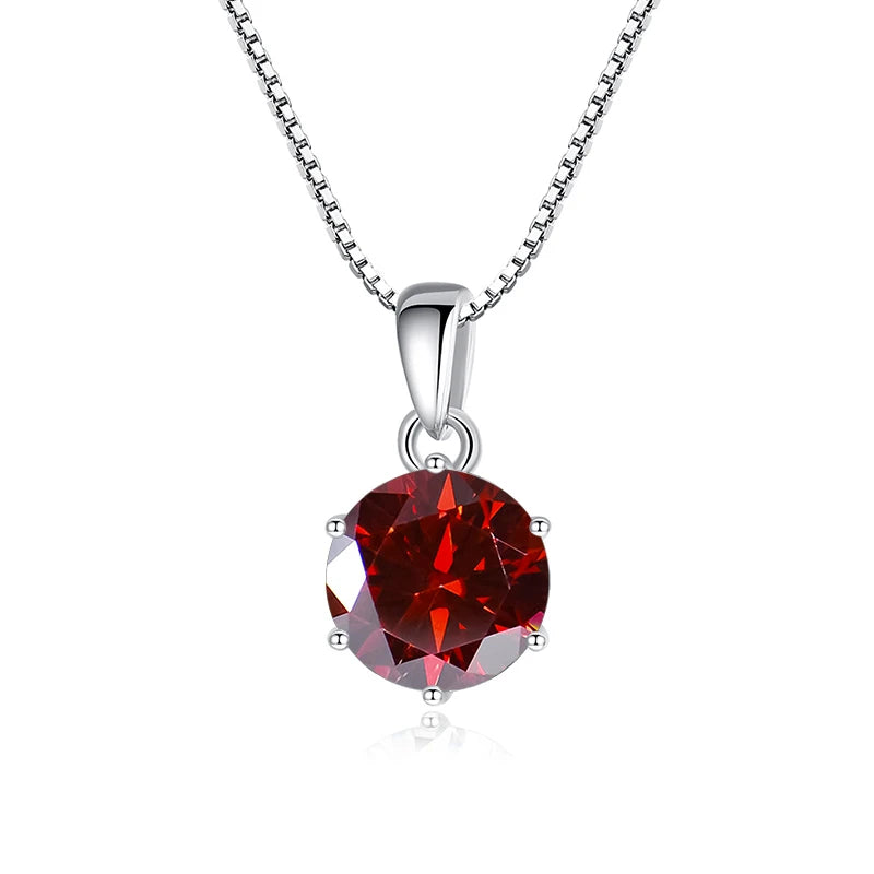 Butterflykiss 1 CT Real Moissanite Pendant Necklace - silver red / 45cm