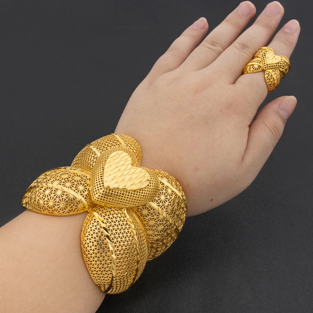 Arab Luxury 18K Gold Plated Jewelry Set Women.