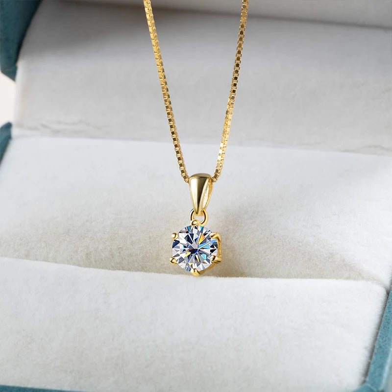 JoyceJelly 1 CT Real Moissanite Pendant Necklace For