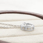 0.5ct GRA Moissanite Necklace for Women Sparkling