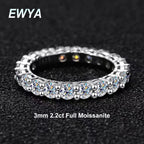 EWYA Luxury 2.2cttw 3mm Moissanite Full Enternity