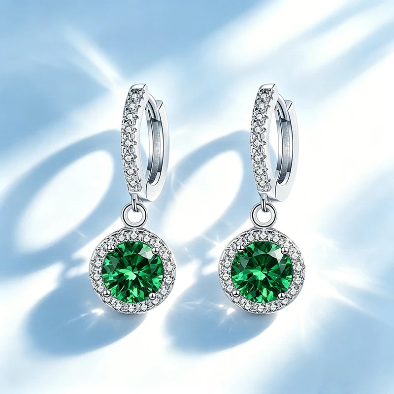 0.5-1 Carat Moissanite Earrings for Women S925 - YBEH Green 2pcs / A-Moissanite 0.5ct, YBEH Green 2pcs / A-Moissanite 1.0ct