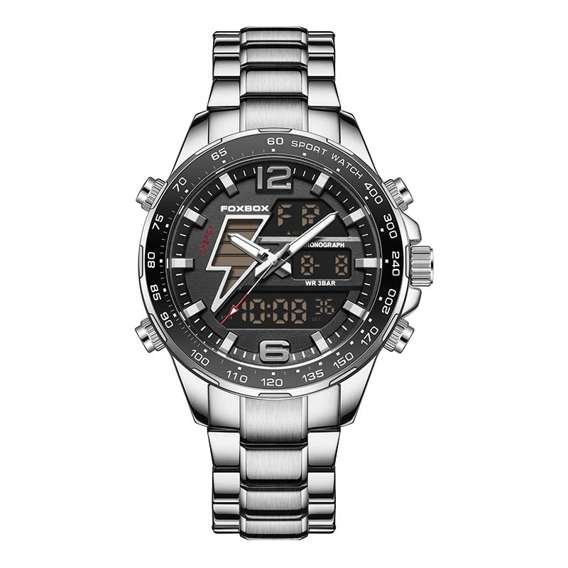 New Foxbox Men Watch Dual Display 30M Waterproof.