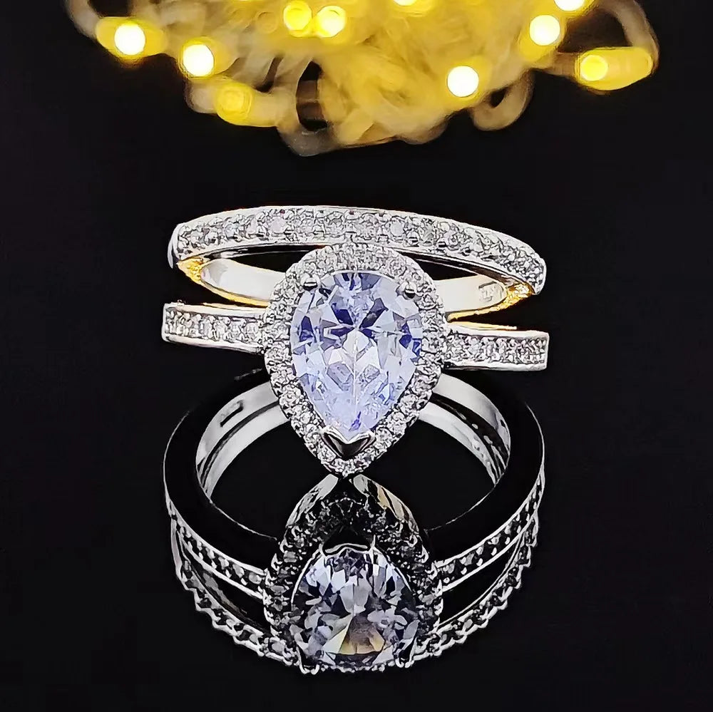 925 Sterling Silver New Women Ring Set Jewelry