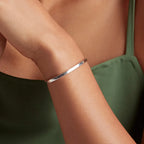 bamoer Engrave Courage Bangle silver