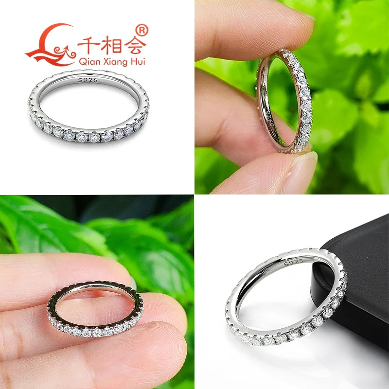 Solid 2mm 3mm White Round Moissanite Diamond Full