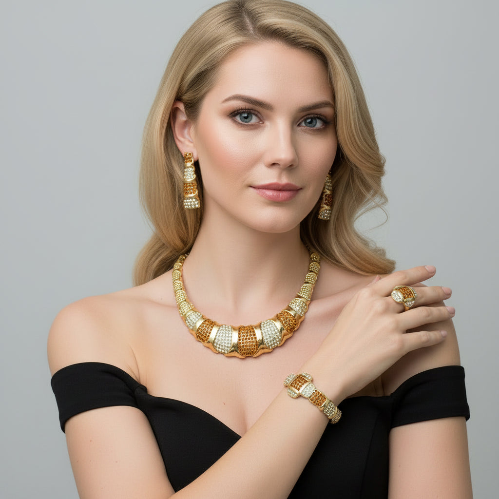 Dubai Jewelry Set For Women 18K Gold Plated Luxury