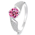 1ct Moissanitring für Damen 100 % Diamant-Test bestanden