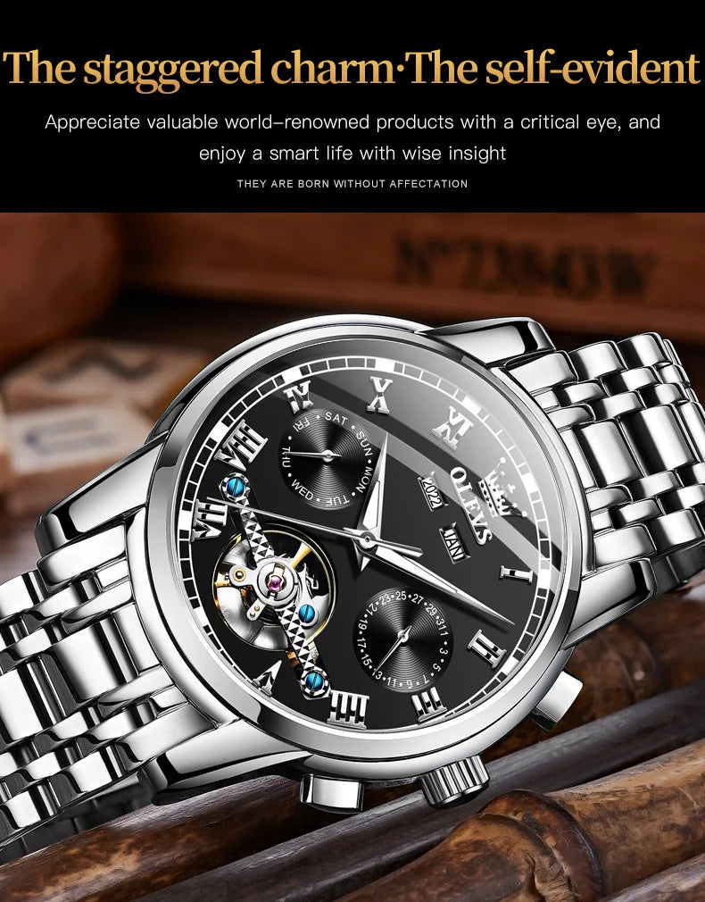 Olevs Automatic Mechanical Watch for Men Date