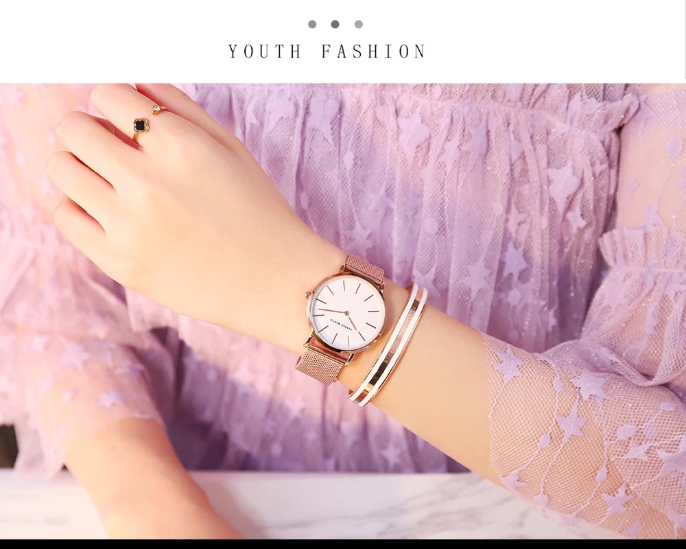 2023 New Women Bracelet Watch 1 Set Japan Quartz.