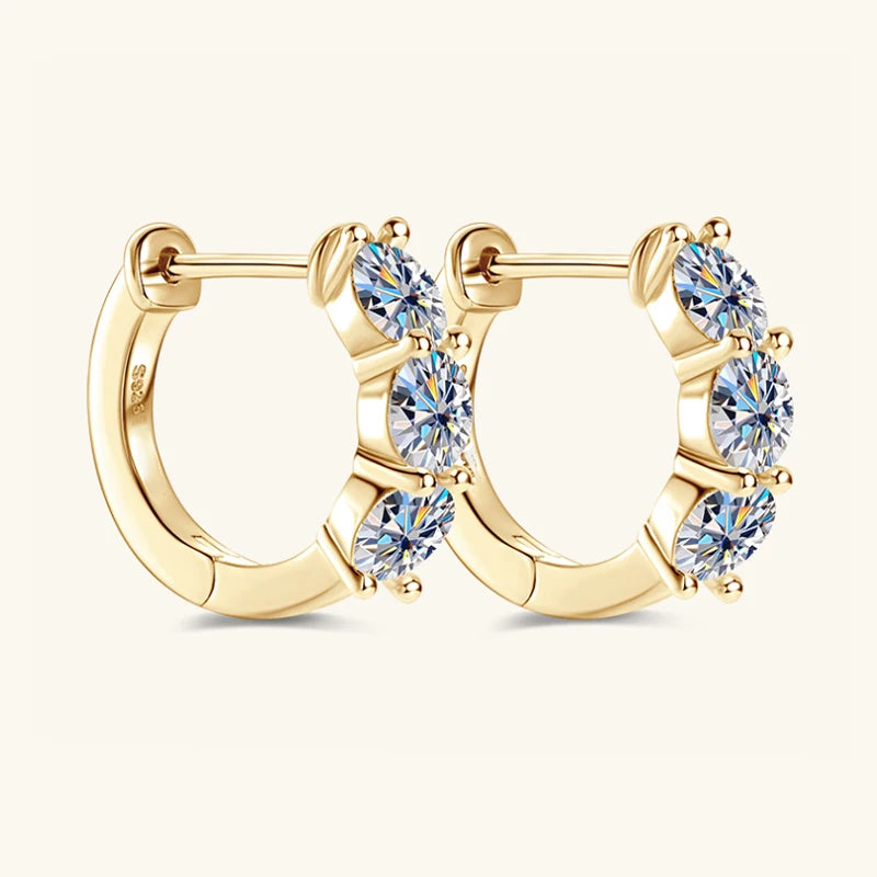 These 925 sterling silver moissanite earrings are - 0.3ct