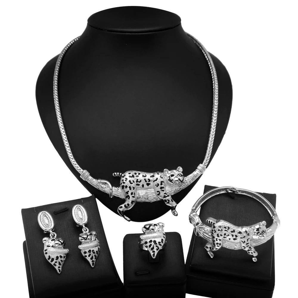 Dubai Women's Jewelry Set: Animal Design Leopard