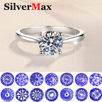 Classic 4-Prongs 925 Silver Moissanite Rings For