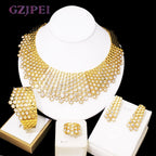 GZJPEI Shiny White Zircon Jewelry Set For Women Italy - 716