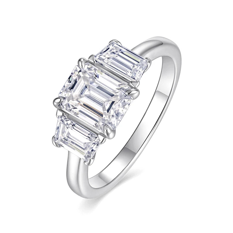 Shining 2.0ct 6x8MM Emerald Cut Moissanite Ring