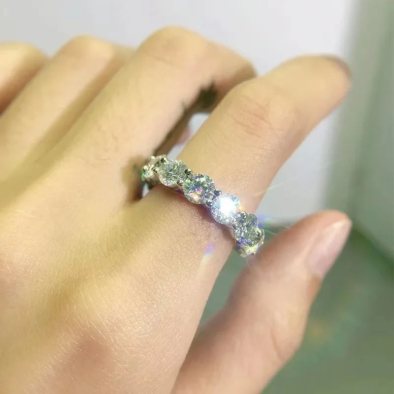 EWYA Luxury 2.2cttw 3mm Moissanite Full Enternity