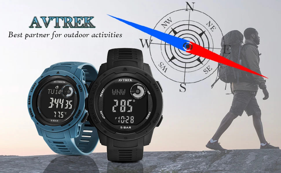Avtrek Outdoor Digital Sports Watch Pedometer