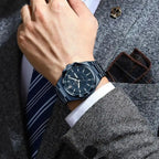 POEDAGAR Top Business Men Wristwatch Stainless Steel