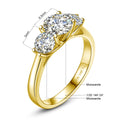 Bague de mariage trois pierres en or 14 carats rempli, étanche