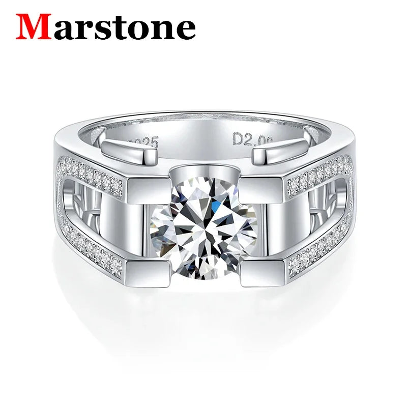 1/2CT Moissanite Diamond Men's Rings 925 Sterling