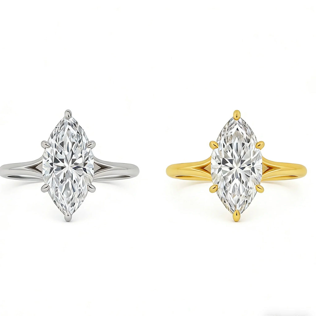 Moissanite Ring silver 925 sterling gold plated
