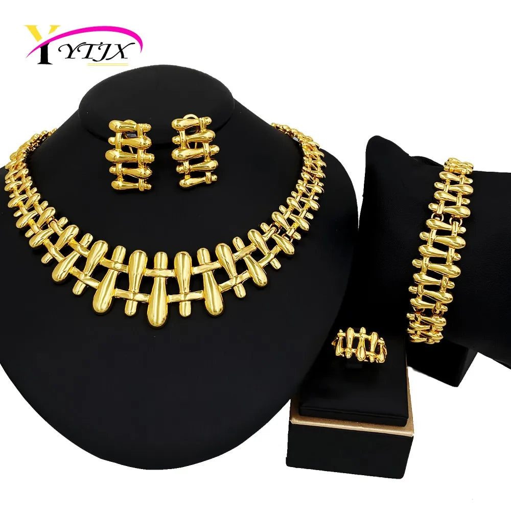 Ytjx 4 Pcs African Nigeria Big Jewelry Set For