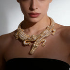 2026 New Fashion Double Crocodile Choker Necklace