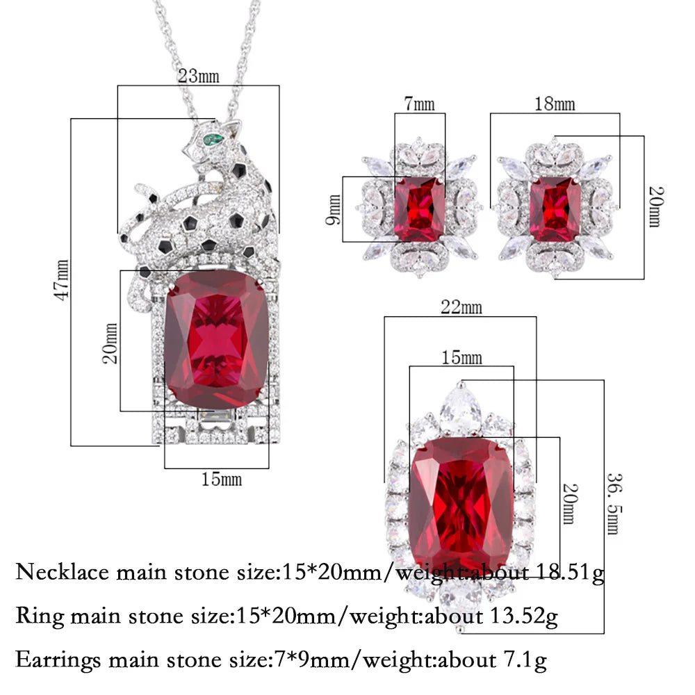 Vintage 15*20mm Ruby Gemstone Necklace Pendant