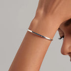 bamoer Engrave Courage Bangle silver
