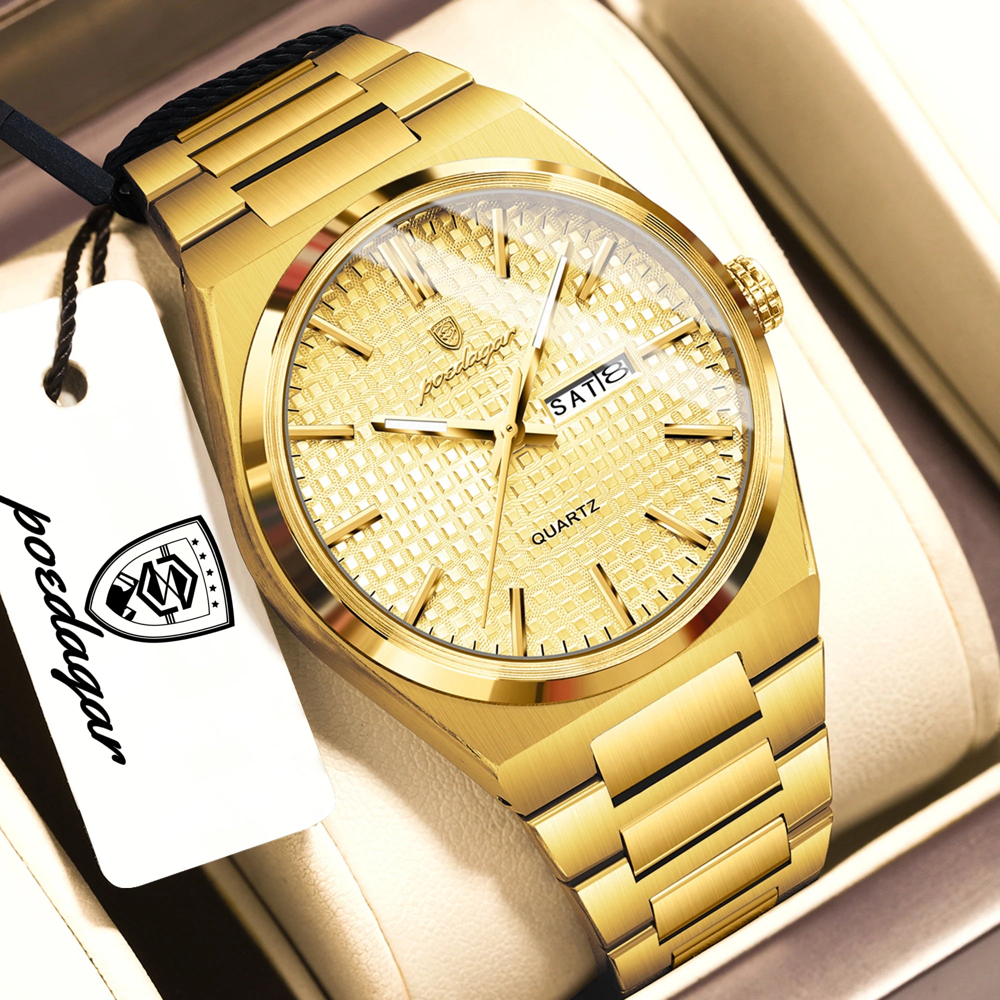 Poedagar Top Original Quartz Men Clock Waterproof