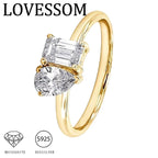 925 Sterling Silber 2 Karat Moissanit Doppel