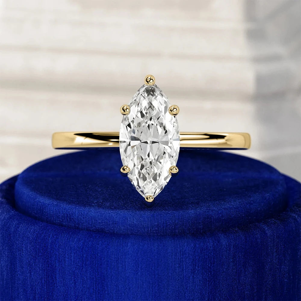 1CT 2CT 3CT Marquise Cut Solitaire Moissanite