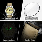 POEDAGAR Original Business Man Wristwatch Waterproof