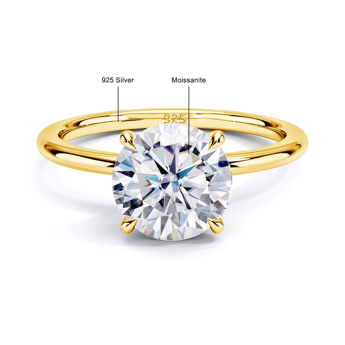 1ct 2ct 3ct 5ct D Color VVS1 Moissanite Ring Engag.