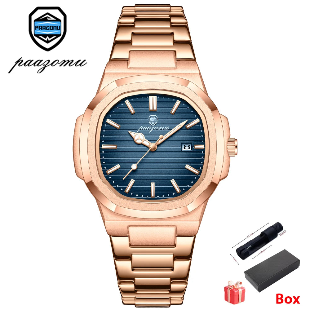 2026 New For Men Fashion Brand Male Watch Waterproof - Gold blue