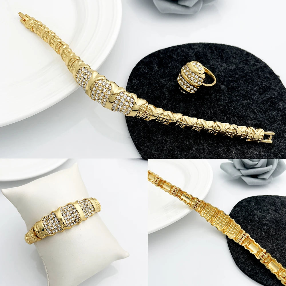 Dubai Jewelry Set For Women 18K Gold Plated Luxury.