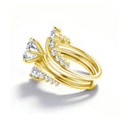 14k Gold Filled Doppelband Stapelbarer Moissanit